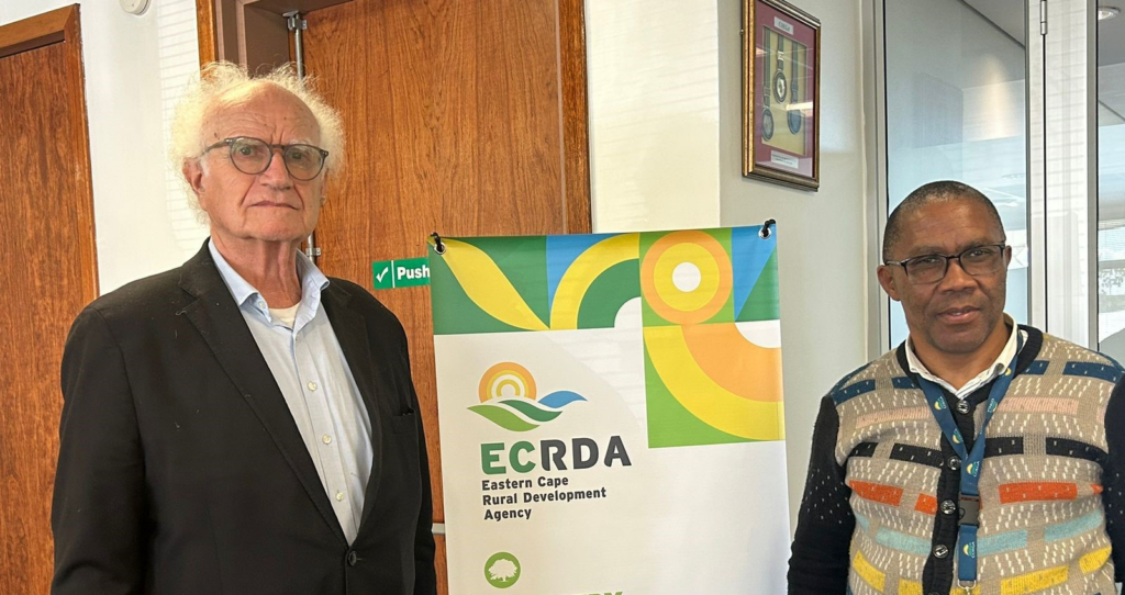 Dr Sunshine Blouw, Eastern Cape Rural Development Agency’s Cannabis Specialist with Henri de Villeneuve, from COBASA