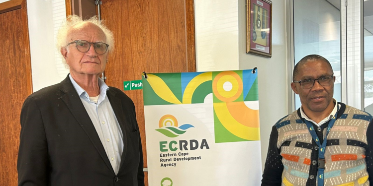 Dr Sunshine Blouw, Eastern Cape Rural Development Agency’s Cannabis Specialist with Henri de Villeneuve, from COBASA